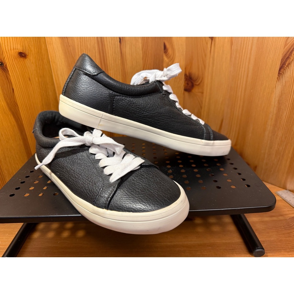 Frye Women's Size 8.5 Black Leather Low Top Lace Up Sneakers